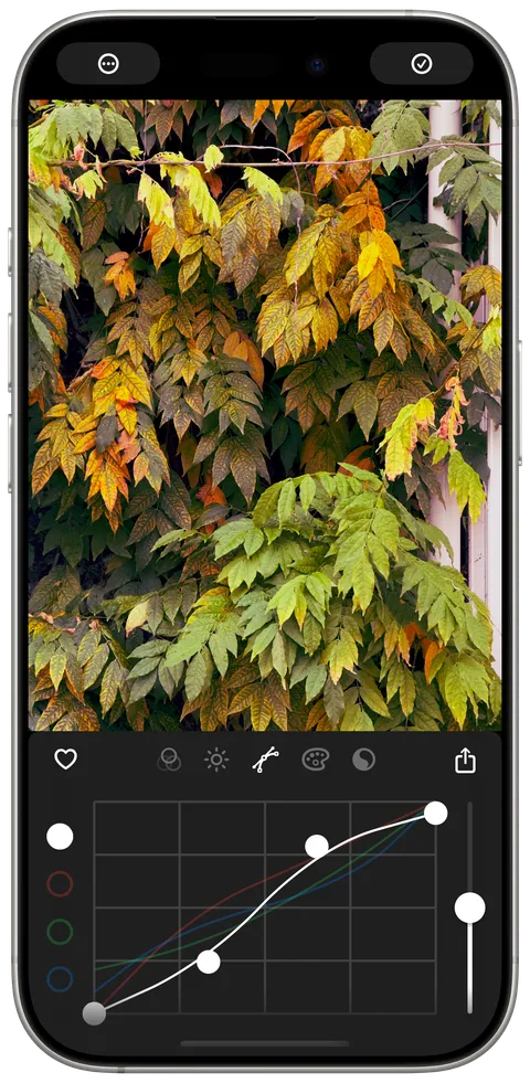 Adjusting a photo with RGB curves
